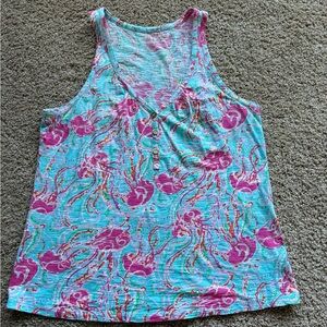 Lilly Pulitzer Hartley Tank Jellies Be Jammin Print Small EUC